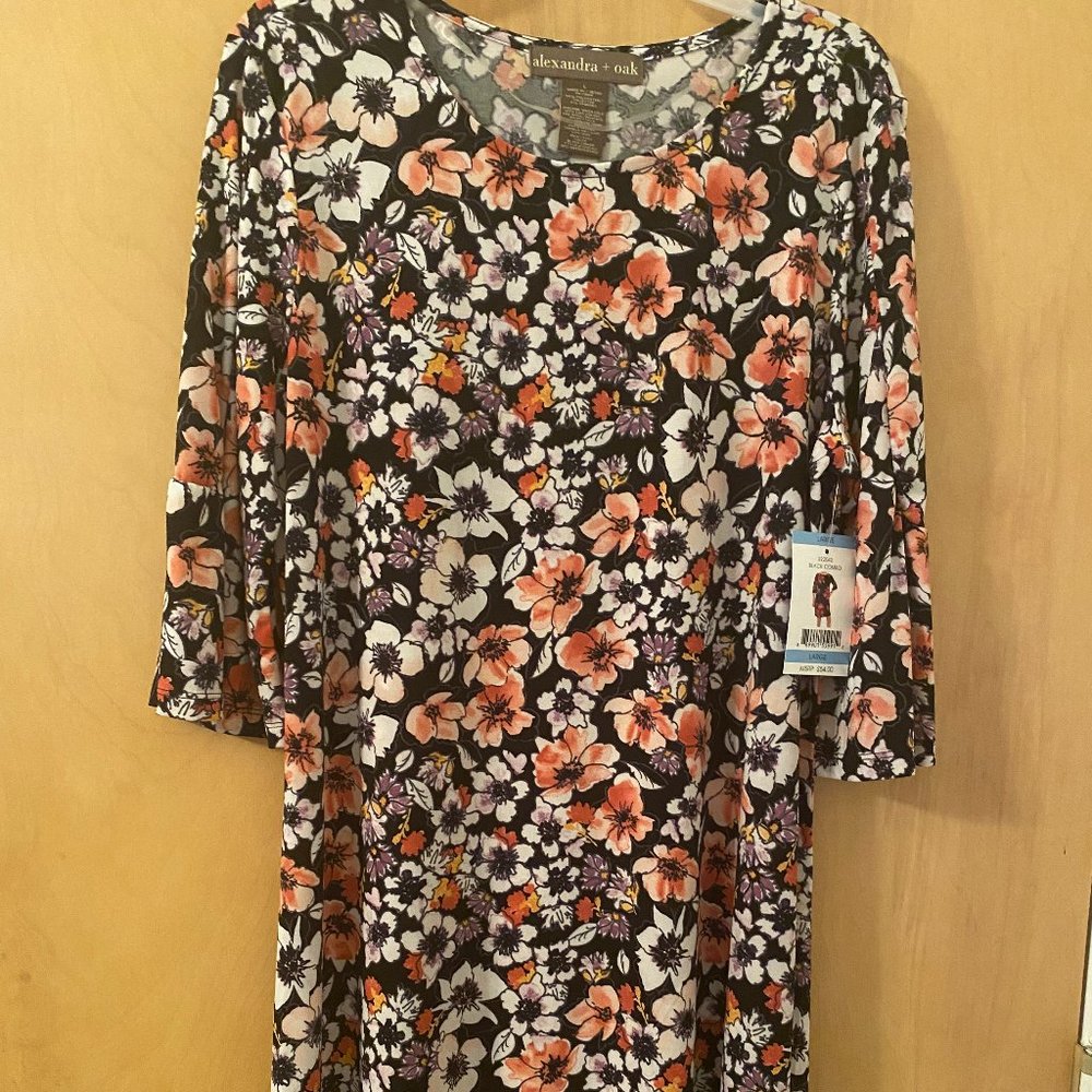Alexander + Oak Women's Size Large - Soft Silky Stretch Boat Neck Dress - NWT
